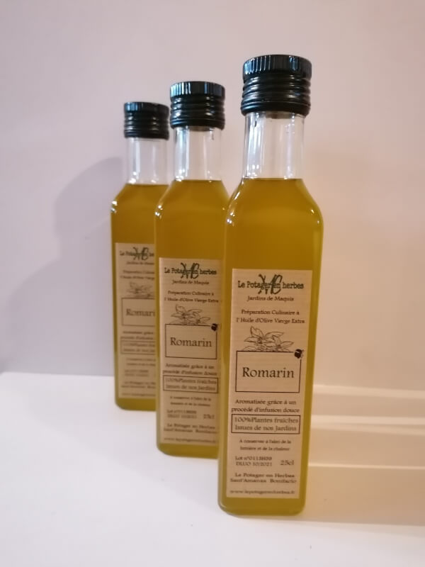 huile d'olive aromatisée au romarin