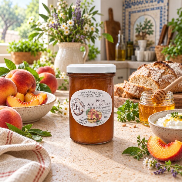 Confiture de pêche au miel de Corse
