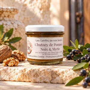 Chutney de pommes, noix et myrte