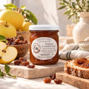 Confiture de pomme et raisins secs